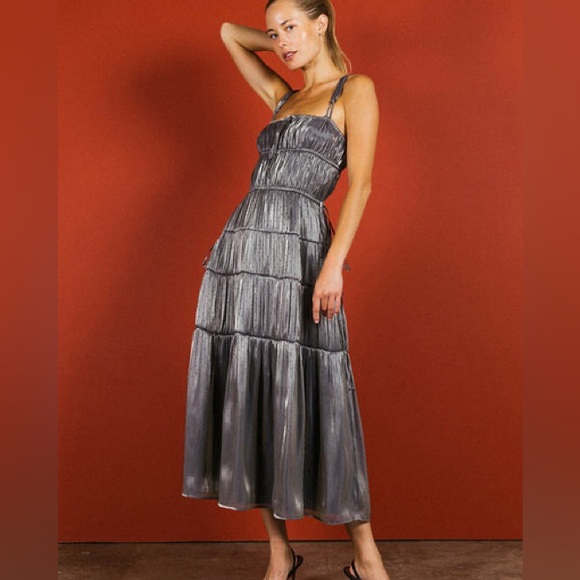 Ciao Lucia Dresses & Skirts - Ciao Lucia Tutti Dress - oyster metallic polka dot